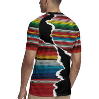 Mexico Aztec Circle Rugby Jersey Poncho Pattern
