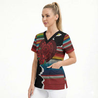 Mexico Aztec Circle Scrub Top Poncho Pattern