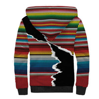 Mexico Aztec Circle Sherpa Hoodie Poncho Pattern