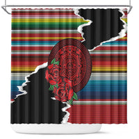Mexico Aztec Circle Shower Curtain Poncho Pattern