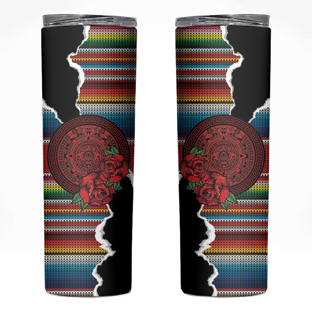 Mexico Aztec Circle Skinny Tumbler Poncho Pattern