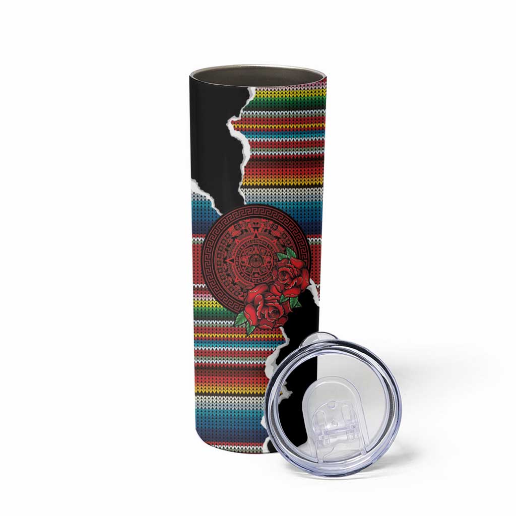 Mexico Aztec Circle Skinny Tumbler Poncho Pattern