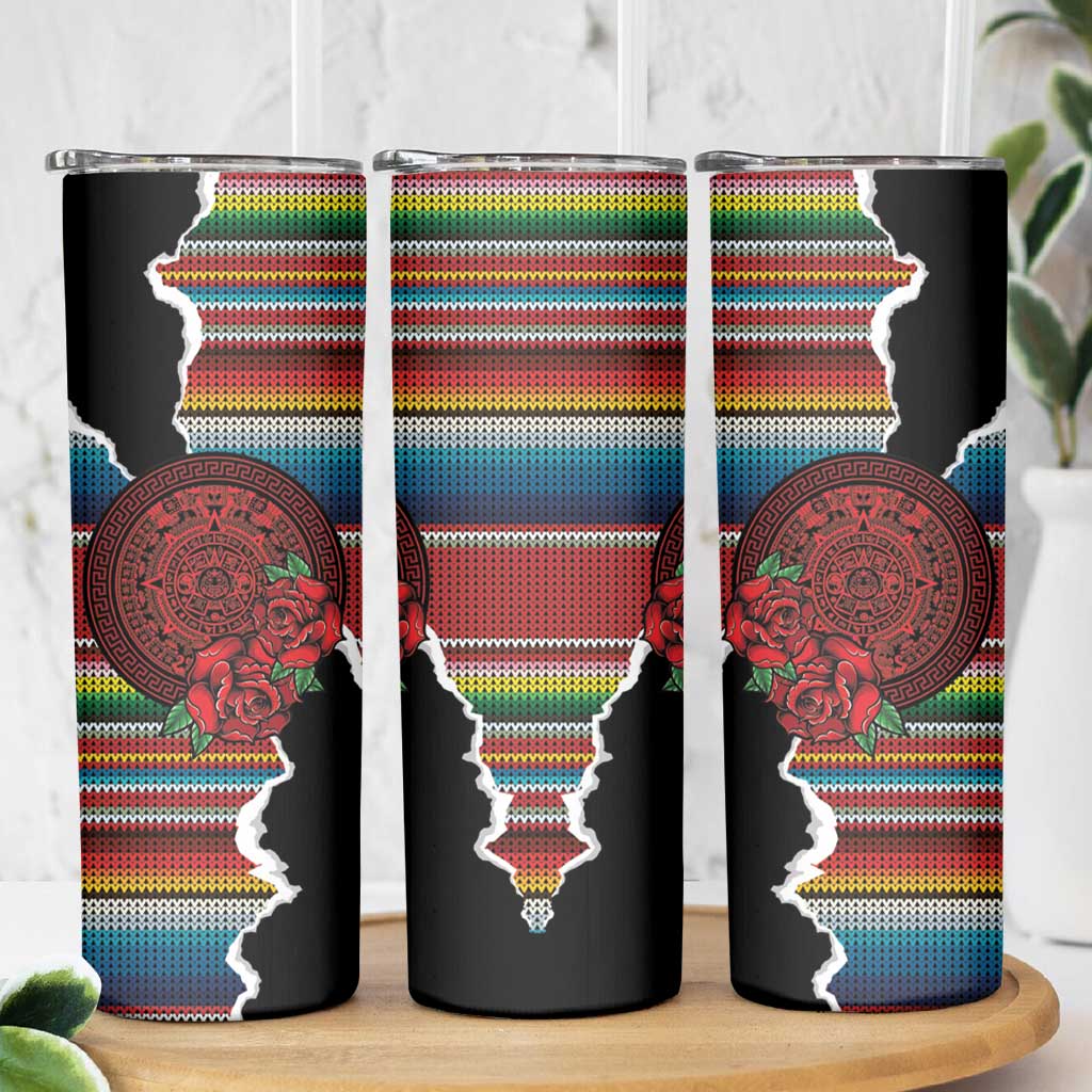 Mexico Aztec Circle Skinny Tumbler Poncho Pattern