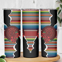 Mexico Aztec Circle Skinny Tumbler Poncho Pattern