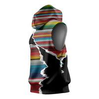 Mexico Aztec Circle Sleeveless Hoodie Poncho Pattern
