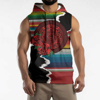 Mexico Aztec Circle Sleeveless Hoodie Poncho Pattern