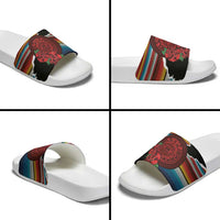 Mexico Aztec Circle Slide Sandals Poncho Pattern