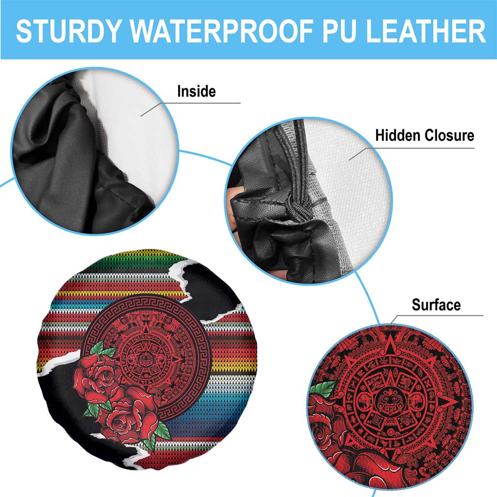 Mexico Aztec Circle Spare Tire Cover Poncho Pattern