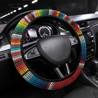 Mexico Aztec Circle Steering Wheel Cover Poncho Pattern