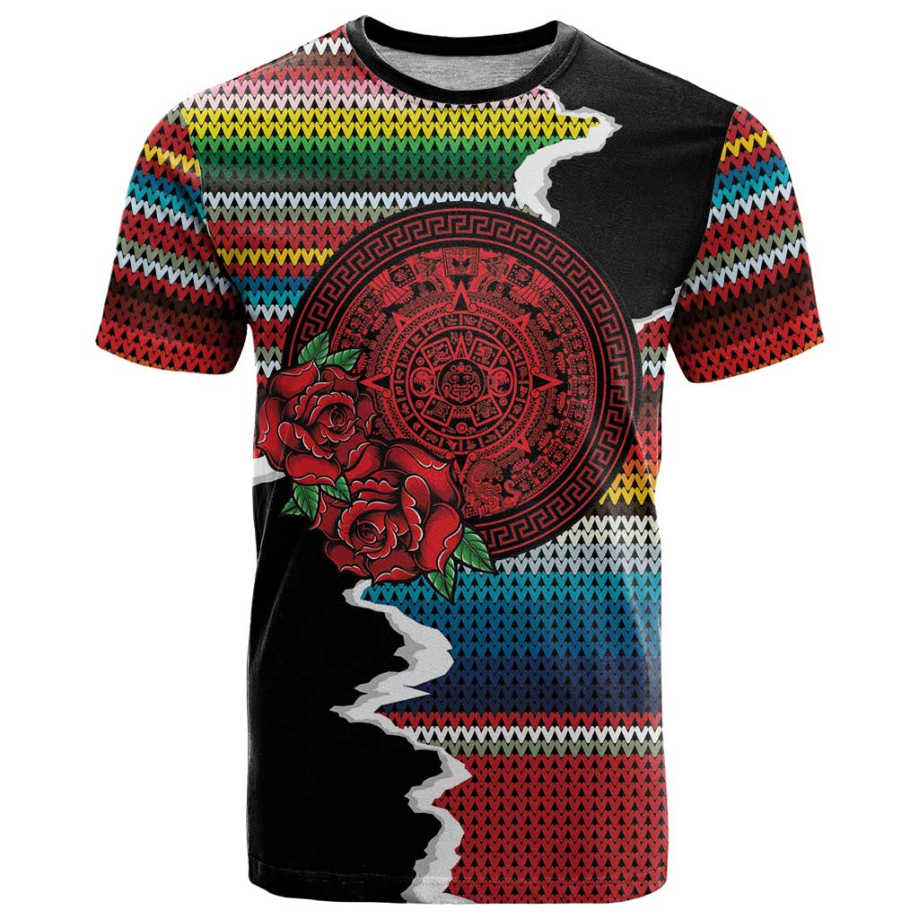 Mexico Aztec Circle T Shirt Poncho Pattern