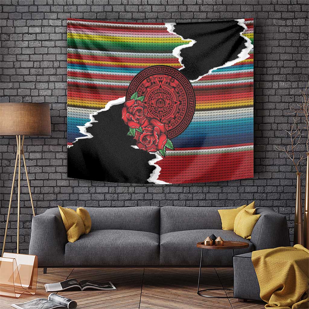 Mexico Aztec Circle Tapestry Poncho Pattern