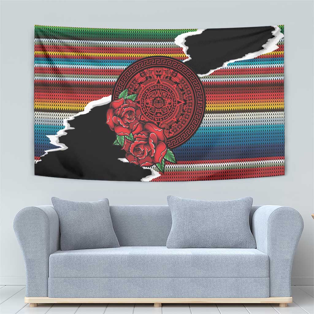 Mexico Aztec Circle Tapestry Poncho Pattern
