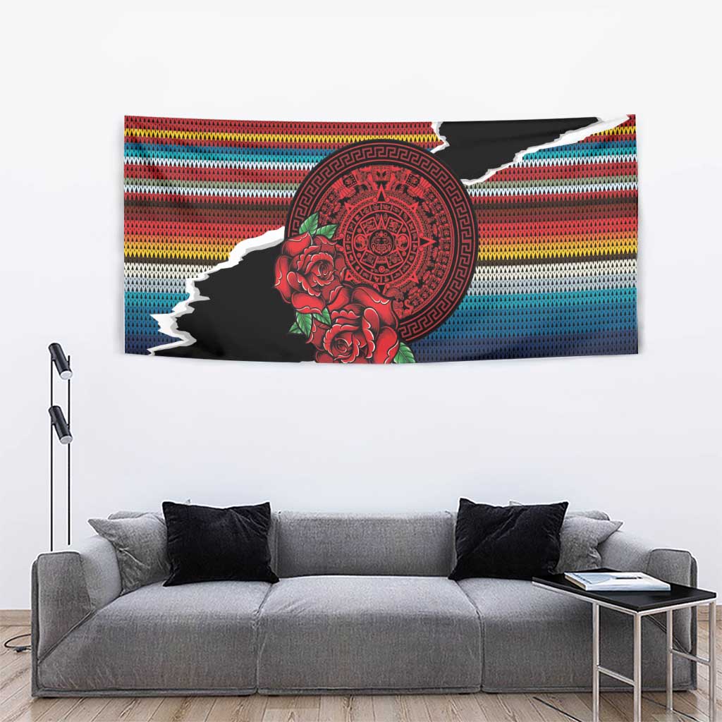 Mexico Aztec Circle Tapestry Poncho Pattern