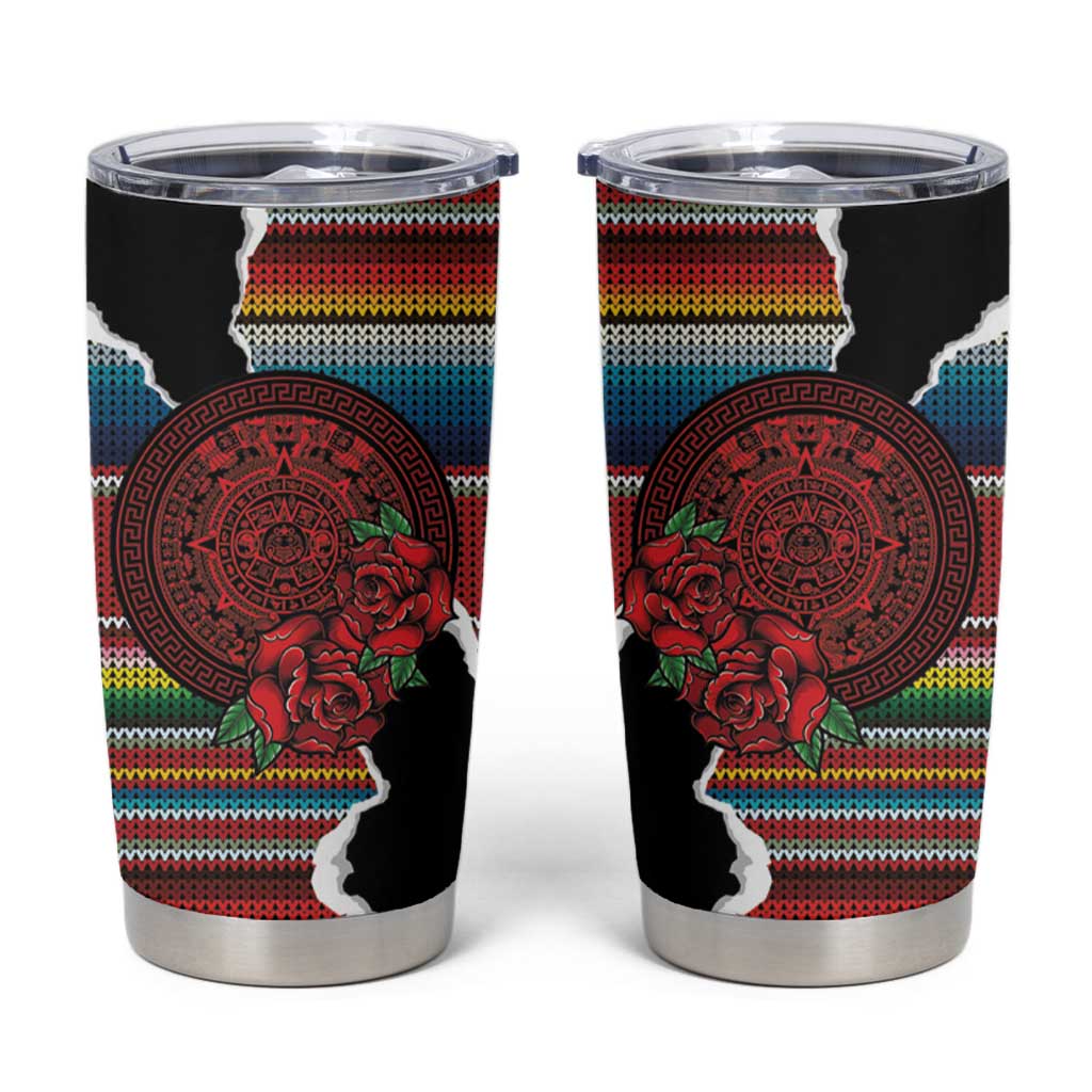 Mexico Aztec Circle Tumbler Cup Poncho Pattern