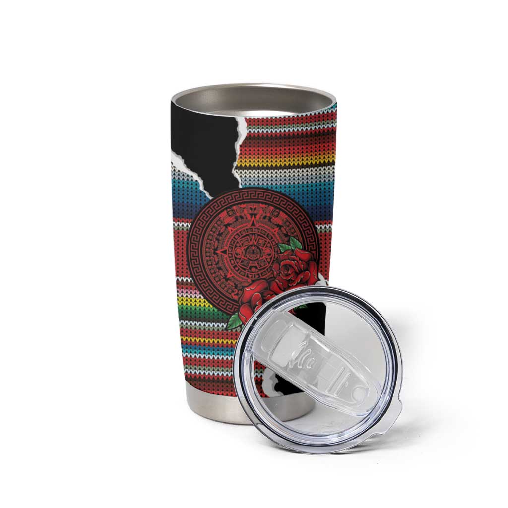 Mexico Aztec Circle Tumbler Cup Poncho Pattern