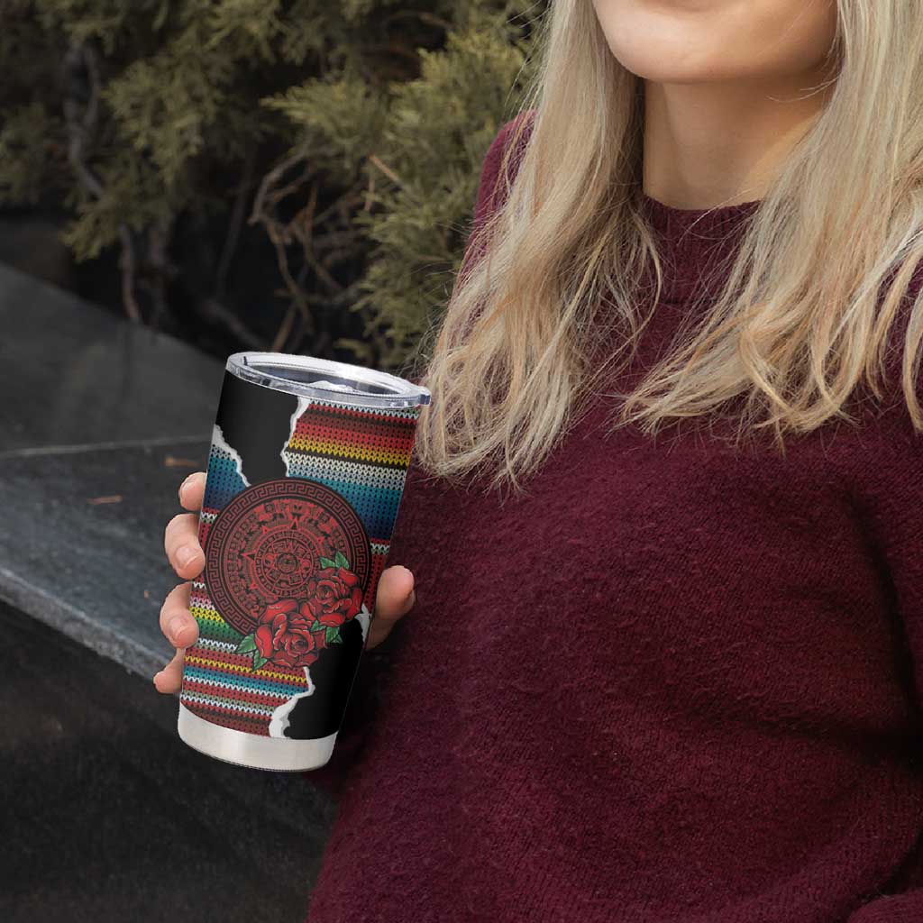 Mexico Aztec Circle Tumbler Cup Poncho Pattern