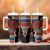 Mexico Aztec Circle Tumbler With Handle Poncho Pattern