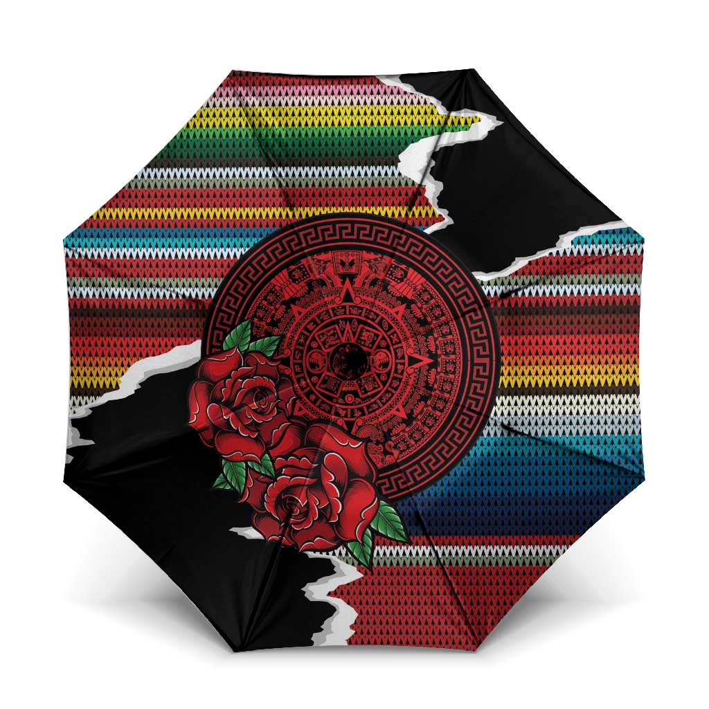 Mexico Aztec Circle Umbrella Poncho Pattern