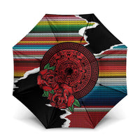 Mexico Aztec Circle Umbrella Poncho Pattern