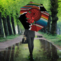 Mexico Aztec Circle Umbrella Poncho Pattern