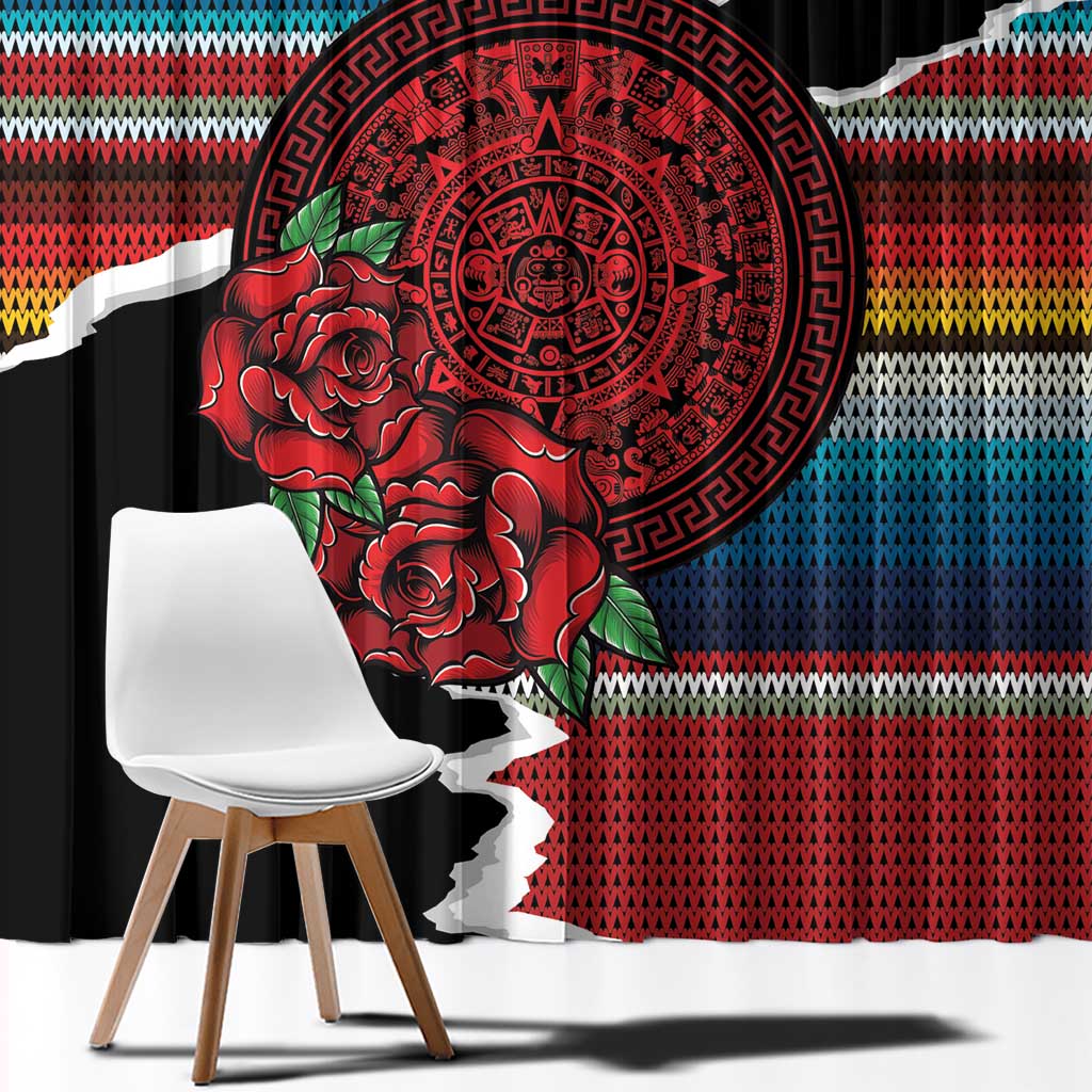 Mexico Aztec Circle Window Curtain Poncho Pattern