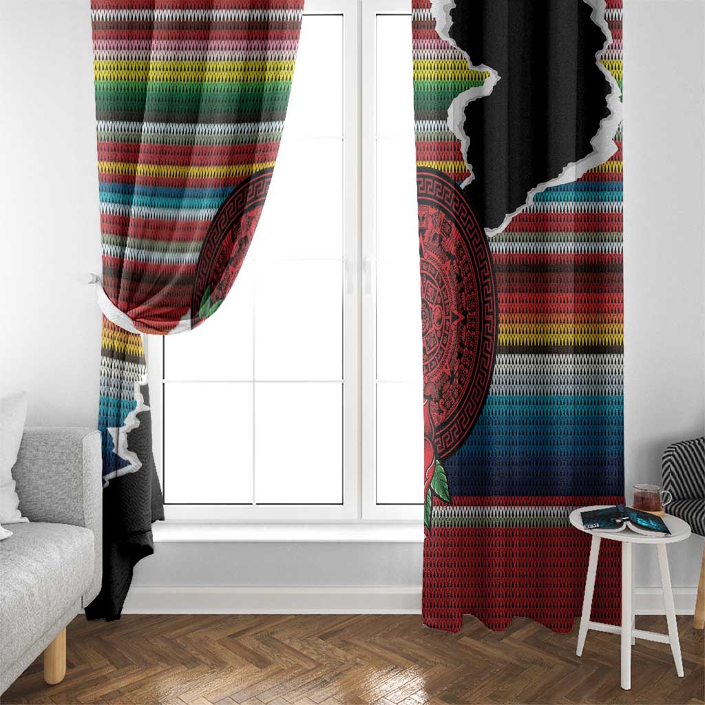 Mexico Aztec Circle Window Curtain Poncho Pattern