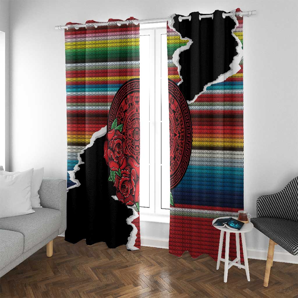 Mexico Aztec Circle Window Curtain Poncho Pattern