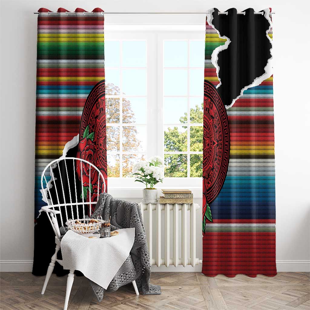 Mexico Aztec Circle Window Curtain Poncho Pattern