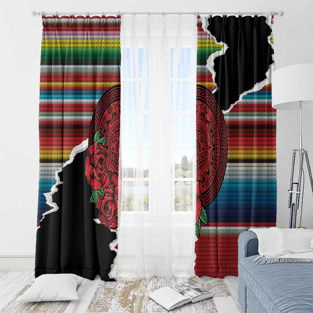 Mexico Aztec Circle Window Curtain Poncho Pattern