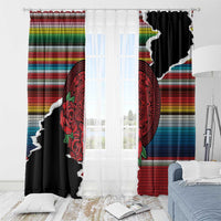 Mexico Aztec Circle Window Curtain Poncho Pattern