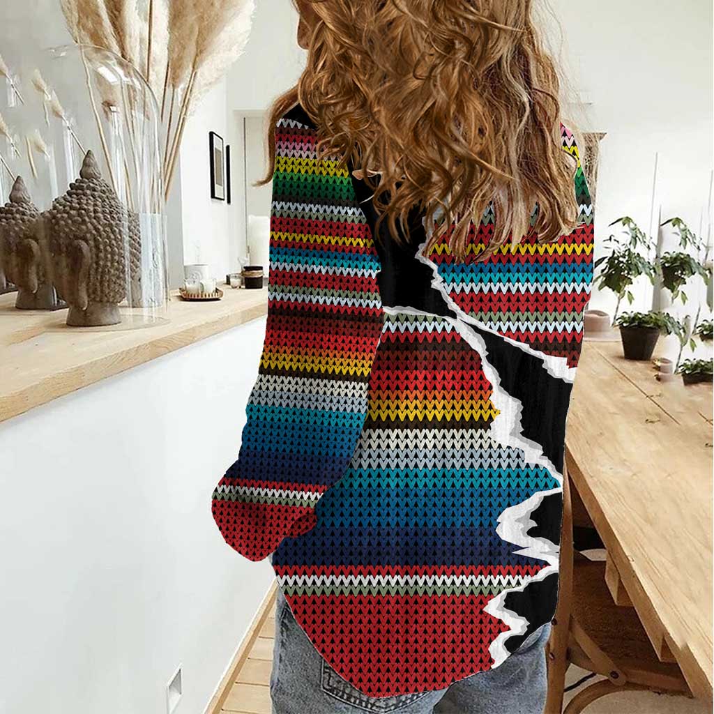 Mexico Aztec Circle Women Casual Shirt Poncho Pattern