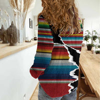 Mexico Aztec Circle Women Casual Shirt Poncho Pattern