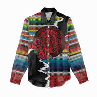 Mexico Aztec Circle Women Casual Shirt Poncho Pattern