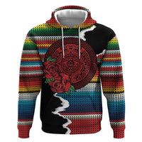 Mexico Aztec Circle Zip Hoodie Poncho Pattern