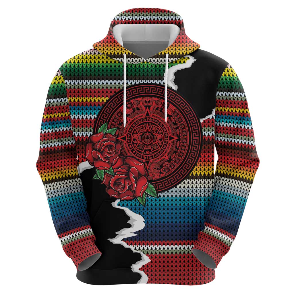 Mexico Aztec Circle Zip Hoodie Poncho Pattern