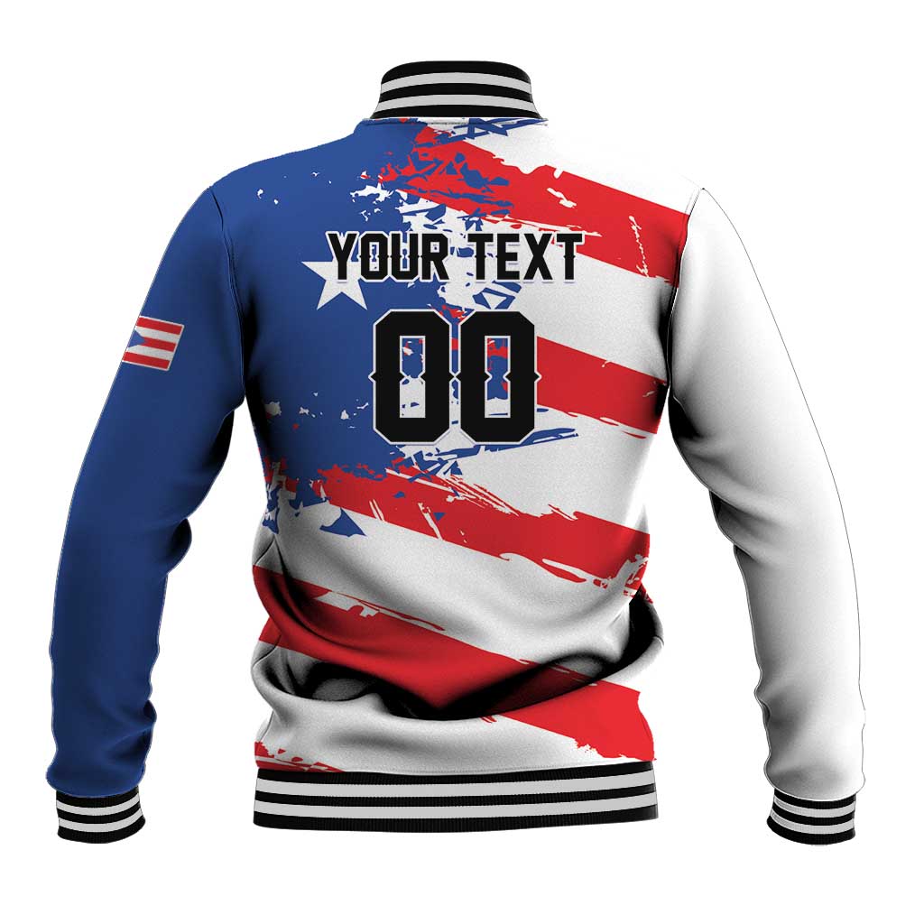 Custom Football 2026 Puerto Rico Baseball Jacket Come On El Huracan Azul