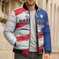 Custom Football 2026 Puerto Rico Bomber Puffer Jacket Come On El Huracan Azul