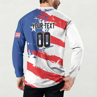 Custom Football 2026 Puerto Rico Button Sweatshirt Come On El Huracan Azul
