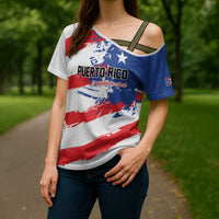 Custom Football 2026 Puerto Rico Cross Shoulder Shirt Come On El Huracan Azul