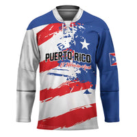 Custom Football 2026 Puerto Rico Hockey Jersey Come On El Huracan Azul