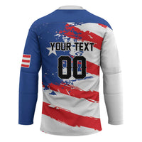 Custom Football 2026 Puerto Rico Hockey Jersey Come On El Huracan Azul