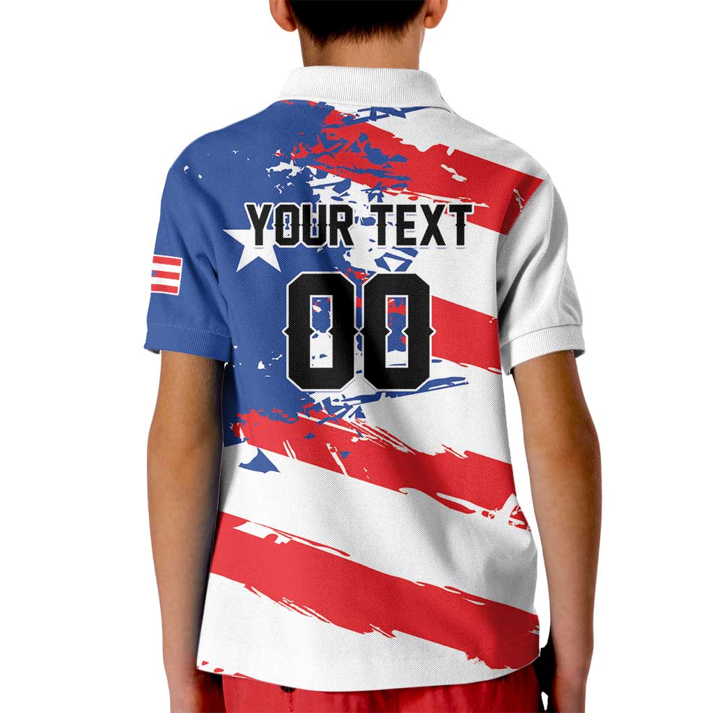 Custom Football 2026 Puerto Rico Kid Polo Shirt Come On El Huracan Azul
