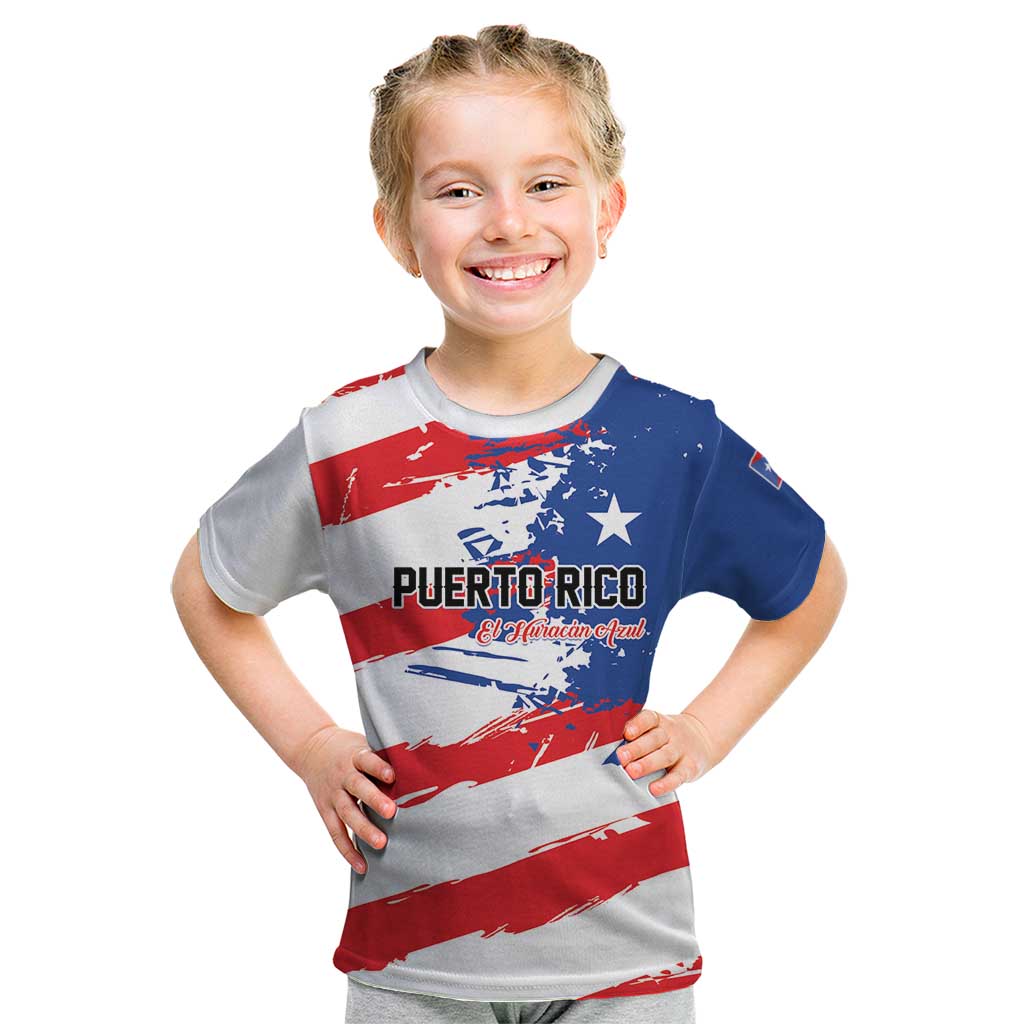Custom Football 2026 Puerto Rico Kid T Shirt Come On El Huracan Azul