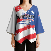 Custom Football 2026 Puerto Rico Kimono Sleeve Blouse Come On El Huracan Azul