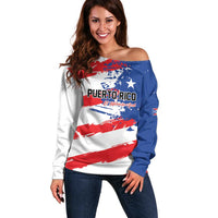 Custom Football 2026 Puerto Rico Off Shoulder Sweater Come On El Huracan Azul