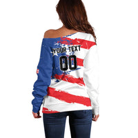 Custom Football 2026 Puerto Rico Off Shoulder Sweater Come On El Huracan Azul