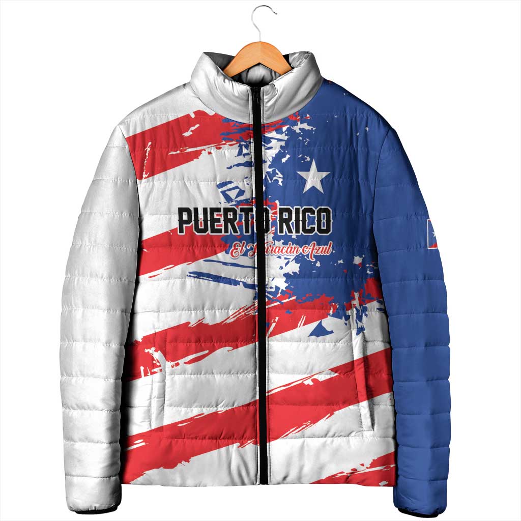 Custom Football 2026 Puerto Rico Padded Jacket Come On El Huracan Azul