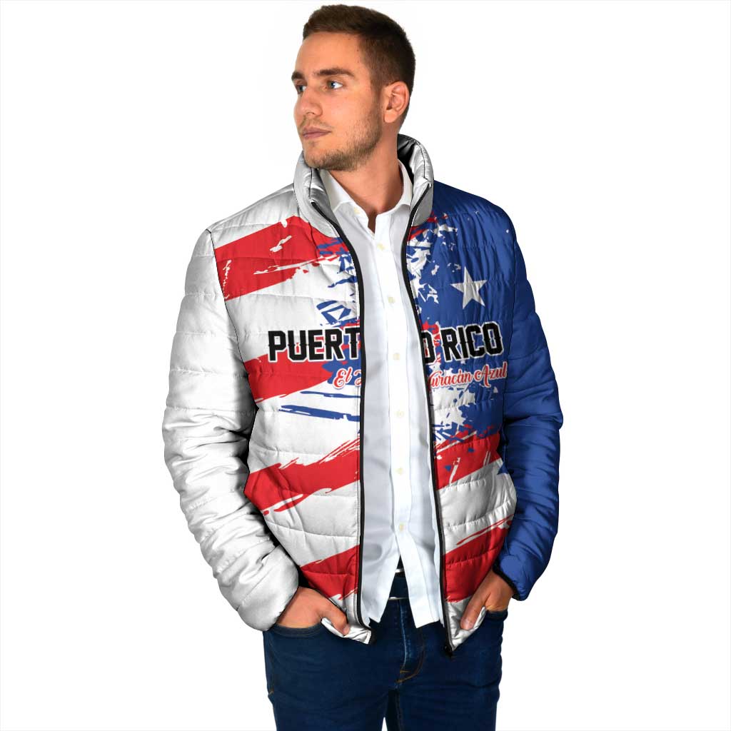 Custom Football 2026 Puerto Rico Padded Jacket Come On El Huracan Azul
