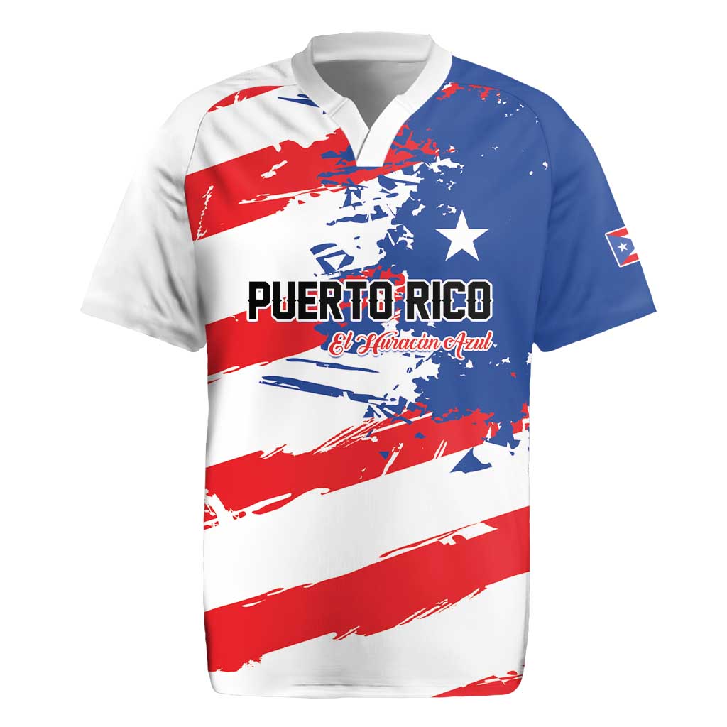 Custom Football 2026 Puerto Rico Rugby Jersey Come On El Huracan Azul