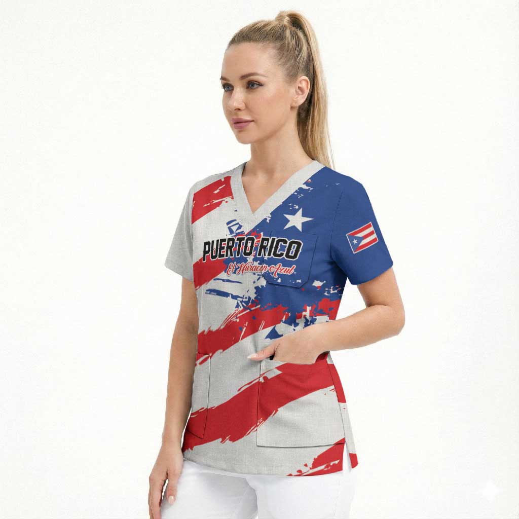 Custom Football 2026 Puerto Rico Scrub Top Come On El Huracan Azul